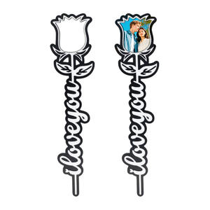 Bâtons de roses en acrylique MDF vierges pour sublimation, imprimables sur une face, pour cadeaux floraux personnalisés avec photo, pour l'amour et les célébrations (vente en gros) - Product Image 3