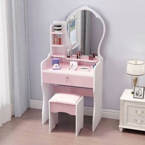 Coiffeuse moderne blanche pour enfant avec miroir et tiroirs - Product Image 2