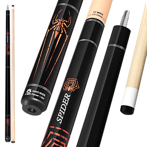 Tacos de billar O'min <span class=keywords><strong>Spider</strong></span> and Roar American Billiards, con eje de arce canadiense y punta de 12.5 mm, ideales para clubes, bares y uso doméstico. - Product Image 1