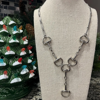 Collier personnalisé en forme de mors de cheval, collier lariat, acier inoxydable 316L, étanche, bijoux de style cheval