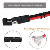Kabel Ekstensi CHSUX SAE 16AWG 12 inci 2 Pin Sambung Cepat Inti Tembaga Berisolasi PVC 12V/220V untuk Pengisian Panel Surya Otomotif