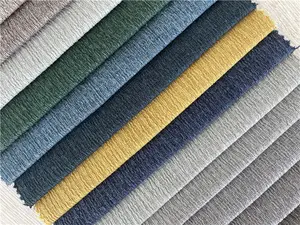 China Sofa Fabric Factory Bark Wool 100% Polyester Furniture Upholstery Linen Sofa Fabric Textiles For Sofa