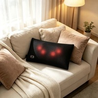 Coussin de massage Shiatsu portable sans fil avec compresse chaude, pétrissage, chaleur infrarouge et physiothérapie pour la tête, le cou, la taille et le corps