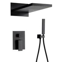 Ensemble de colonne de douche dissimulée, robinets de bain et de douche, salle de bains en cuivre, ensemble de douche noire