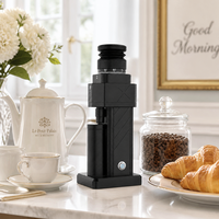 Moulin à café électrique BOSCO 48 mm en acier inoxydable avec boîtier en aluminium, capacité de 25-30 g, puissance de 72 W, vitesse variable, idéal pour les hôtels