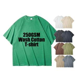 เสื้อยืดเปล่าเนื้อหนัก 250 กรัม พิมพ์ลายโลโก้แบบ DTG ผ้าฝ้าย 100% ทรงไหล่ตก สไตล์สตรีทแวร์ สำหรับผู้ชาย - Product Image 1