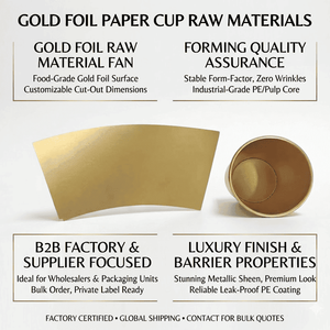 Papel <span class=keywords><strong>de</strong></span> calidad alimentaria con revestimiento <span class=keywords><strong>de</strong></span> lámina dorada para vasos, papel <span class=keywords><strong>de</strong></span> cartón desechable <span class=keywords><strong>de</strong></span> doble pared para vasos. - Product Image 3