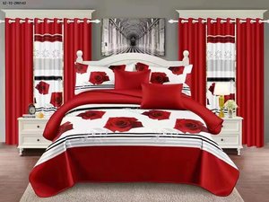 非洲风格定制海军蓝几何王6PCS涤纶结婚窗帘床上用品套装 - Product Image 5