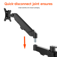 Soporte de Pared AUKI para 2 Monitores, Brazo de Gas, Movimiento Completo, Regulable, VESA, Apto para 32, Montaje Robusto
