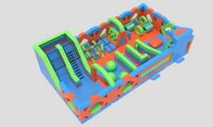 Lớn các chướng ngại vật <span class=keywords><strong>Inflatable</strong></span> với leo tường, trượt, mê cung, WIPEOUT bóng cho các sự kiện, cho thuê kinh doanh & công viên giải trí - Product Image 2