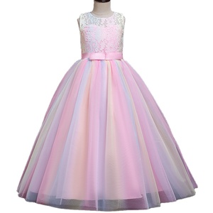 Style coréen dentelle fille robe de mariée maille colorée grande fille robes pour 12Y moelleux enfant anniversaire soirée robe de soirée - Product Image 6