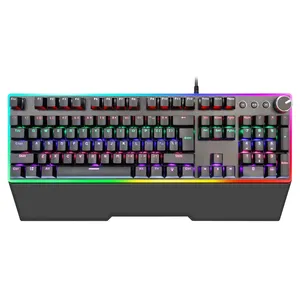 21 Тип подсветки, основная клавиатура, периферийная RGB-стример с несколькими кнопками, без конфликта, YH, механическая клавиатура с подключаемым валом