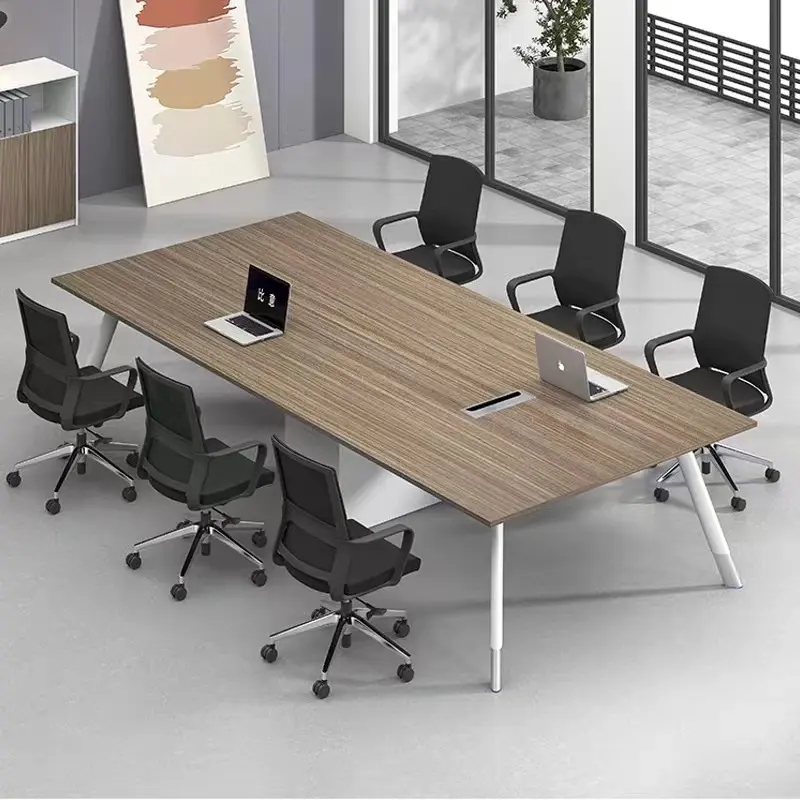 आधुनिक कार्यालय डिजाइन व्हाइट डेस्क सम्मेलन कक्ष सम्मेलन टेबल मिनिमलिस्ट एल्यूमिनियम क्षमता कार्यालय फर्नीचर आधुनिक सादगी