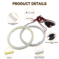 80mm COB Halo Anneau Coton Lumière Angel Eyes Pour Phare De Voiture Led Brouillard Feux Diurnes 60mm 70mm 90mm 100mm 110mm 120mm