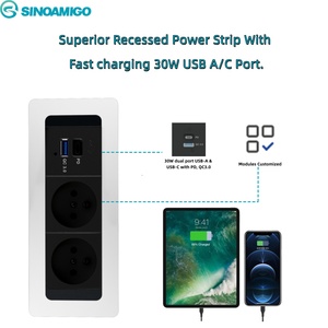 Sinoamigo lõm cổng USB có thể thu vào điện dải ổ cắm bảng kết nối ẩn lõm ổ cắm hộp cho hội nghị bảng - Product Image 4