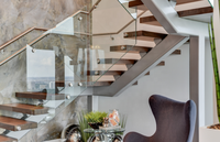 VIKO Moderne Led En Bois Escaliers Mono Stringer Escalier