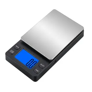 Shenzen Factory Small Mini LCD Digital Display 2kg/0.1g Stainless Steel Platform Large Capacity Espresso Coffee Scale