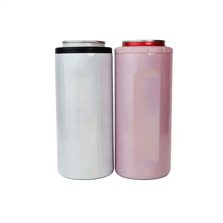 SISUN Whosele Sublimation Double Wall Vacuum Insulated Beer Bottle Can Cooler 3 in 1 Cooler Stainless Steel Water Bottle