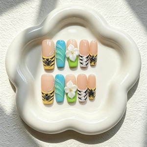 Juego <span class=keywords><strong>de</strong></span> 10 <span class=keywords><strong>Uñas</strong></span> <span class=keywords><strong>Postizas</strong></span> Cuadradas Hechas a Mano con Cobertura Total <span class=keywords><strong>para</strong></span> <span class=keywords><strong>Niñas</strong></span>, Diseño <span class=keywords><strong>de</strong></span> Ataúd, <span class=keywords><strong>Uñas</strong></span> <span class=keywords><strong>Postizas</strong></span> a Presión - Product Image 5