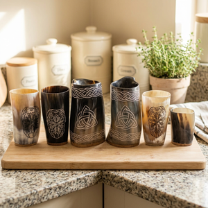 Mug en corne de buffle léger et écologique fait main, style Viking, verre à bière moderne de haute qualité FAIZA CRAFT Uttar Pradesh - Product Image 1