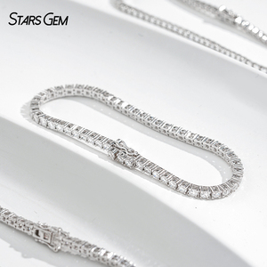 Bracelet tennis en argent S925 Starsgem avec diamants de 2 mm et 2,8 mm, taille ronde, DEF VS, certificat IGI, diamants cultivés en laboratoire - Product Image 3