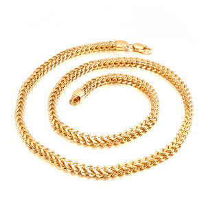 KALEN 316L cuadrado de acero inoxidable cadena sin colgante collar para hombres, - Product Image 1