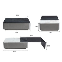 670231 Quanu Table basse extensible de style moderne pour le salon, table centrale, ensemble de tables basses pour le salon
