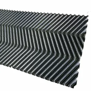 0.38mm Thickness Corrugated Black Plastic PVC Fill Sheet For Cooling Tower