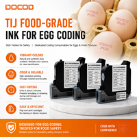 Cartouche d'encre thermique DOCOD Tij de qualité alimentaire haute résolution, anti-taches, pour le codage de la date de péremption et des lots sur les coquilles d'œufs