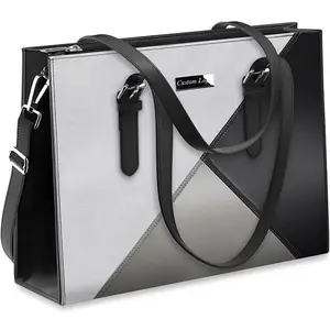 비즈니스 16 인치 여성용 토트 숄더백 pu 가죽 대용량 고급 핸드백 여성용 서류 가방 최고의 노트북 가방