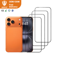 Lot de 4 protections d'écran en verre trempé 9H anti-traces de doigts, haute transparence, anti-rayures, 3D incurvées, couverture intégrale pour iPhone 17 18