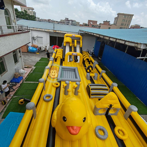 Inflatable Vàng vịt trả lại Nhà trượt Combo cho trẻ em vui vẻ sân chơi ngoài trời Inflatable trượt nước bên giải trí - Product Image 4