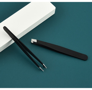 Pinzas Clásicas de Acero Inoxidable para Cejas, 4 Estilos, Inclinadas y Puntiagudas, Negras, Herramienta de Precisión para el Cuidado de la Belleza - Product Image 5