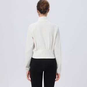 Chaqueta de Yoga de <span class=keywords><strong>tenis</strong></span> para <span class=keywords><strong>mujer</strong></span>, chaqueta ligera para correr, chaqueta informal a la moda, ajustada, de manga larga, con logotipo personalizado, ropa de Yoga - Product Image 6