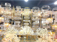 Chandelier rond en acrylique brillant, produit de luxe, de style européen, grands fonds pour décoration de scène de mariage