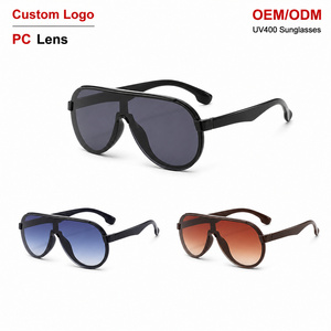 Gafas de sol Sunray de una pieza con montura frontal ancha, protección UV400, estilo europeo y occidental para uso diario en la ciudad. - Product Image 1