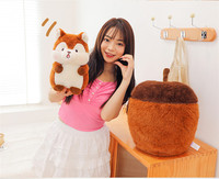 Boneka Tupai Lucu Bahan Katun PP Super Lembut Berbagai Ukuran Hadiah Ulang Tahun untuk Pasangan Hadiah Liburan Hadiah Mesin Cakar yang Menenangkan