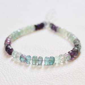 Perles de fluorite en pierre précieuse-Fluorite à facettes naturelles multicolores - Product Image 5