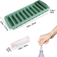 Moule à glaçons réutilisable en silicone à 10 cavités avec couvercle amovible anti-fuite