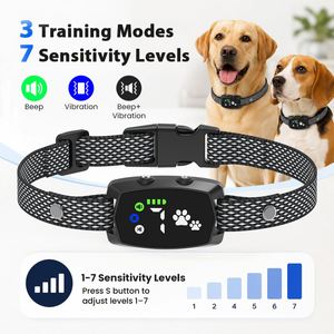 Collier anti-aboiement sans choc à double détection de capteur, pour un entraînement sûr et une surveillance domestique des animaux, disponible en stock fournisseur et pour présentation en magasin - Product Image 2