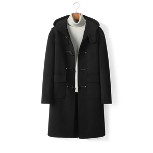 Gabardina con capucha para jóvenes para hombre, lana pura, Tweed de doble cara, salida de fábrica - Product Image 4