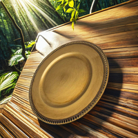 Accessoire de table à manger de ferme intérieur/extérieur écologique en plastique pour assiette de chargeur plat de service pour dessert collations mariage U