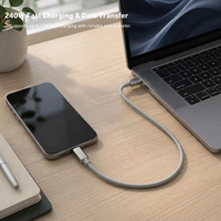 Kabel Pengisi Daya Cepat Logo Kustom Gantungan Kunci Hadiah Perusahaan 240W Kabel USB C Tali Ponsel Carplay Tipe C Kabel Data Daya USB