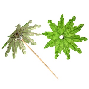 Parapluie en papier cocotier tropical Pics à cocktail <span class=keywords><strong>Parasol</strong></span> Pics à fruits Cupcake Toppers - Product Image 2