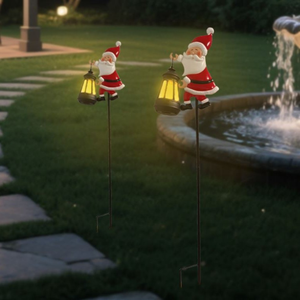 Solar Weihnachten Santa Gießkanne Licht Outdoor Garten Rasen Pfahl Lampe Dekoration - Product Image 2