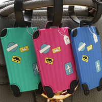 Nouvelle mode étiquettes à bagages en PVC accessoires de voyage étiquette pour sacs étiquette de valise portable Style de dessin animé pour filles garçons couverture de carte