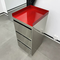 Meuble de rangement en métal à 3 niveaux pour salon, avec étagères ouvertes pour produits capillaires, cosmétiques et accessoires de beauté