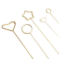 JOYWOOD Clip de carte plaqué or de fleuriste de luxe de style coréen pour emballage de cadeau de bouquet de mariage