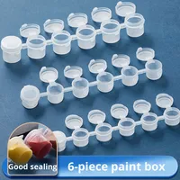Boîte vide à 6 compartiments pour peinture acrylique 5 ml – Peinture fluide DIY pour enfants, toile, gouache, aquarelle pour la maternelle
