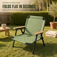 Chaise pliante d'extérieur pour la pêche au bord du lac, avec siège matelassé en Oxford 600D, chaise de loisirs portable pour le jardin et le camping